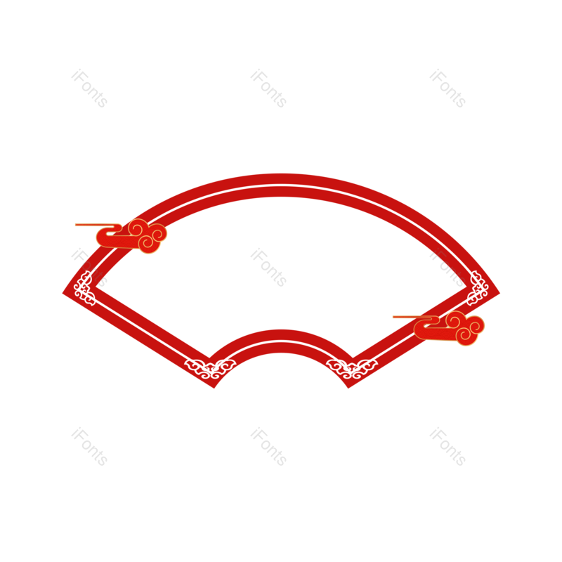 边框图片,节日元素,元素PNG,扇形边框免抠素材